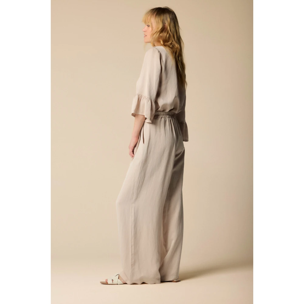 Kocca Stijlvolle Wijde Broek Beige Dames