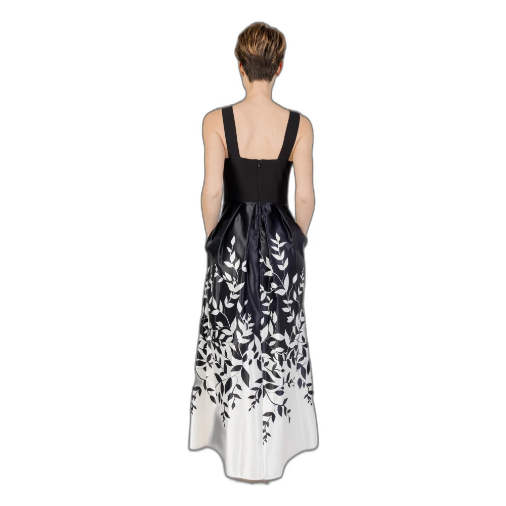 RINASCIMENTO Bloemen V-hals Zomerjurk Zwart Multicolor Dames