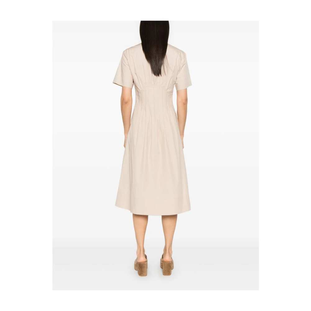 TORY BURCH Korte Mouw Rits Jurk Grijs Gray Dames