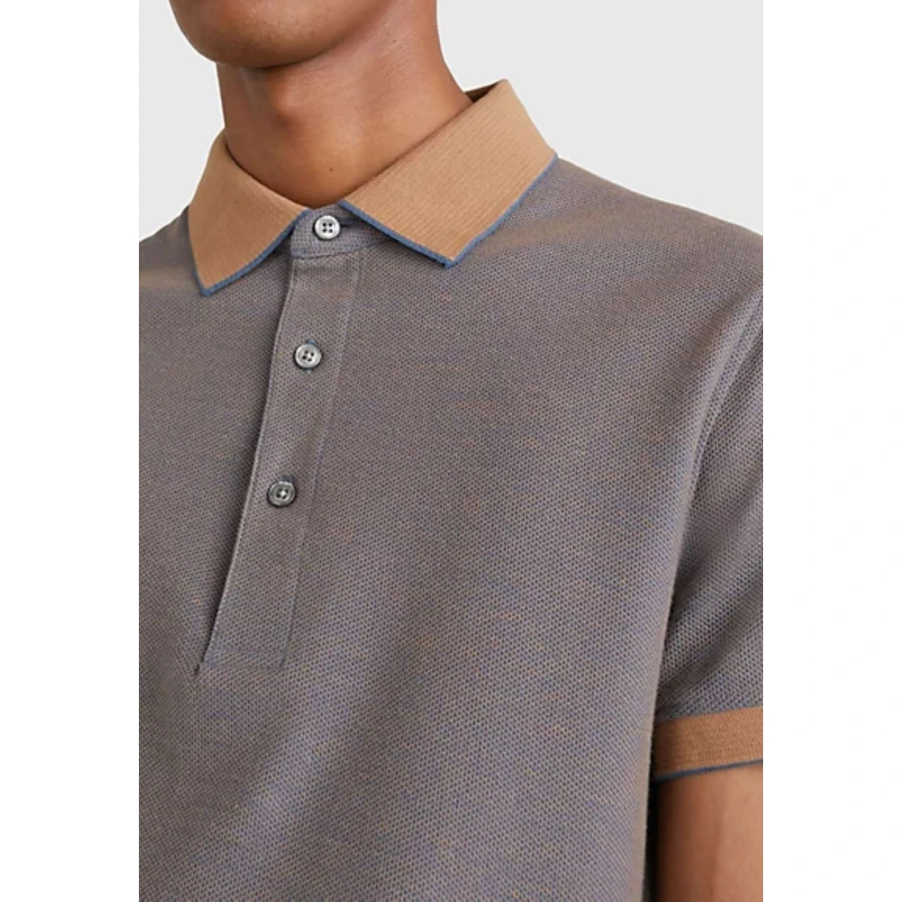 Tommy Hilfiger Twee-Tone Honingraat Slim Fit Polo Gray Heren