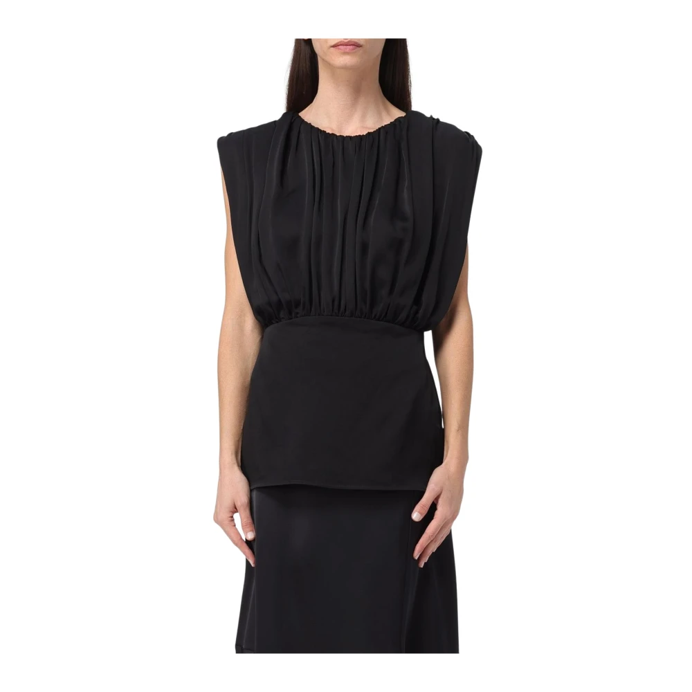 Jil Sander Women's Black Silk Blouse Top