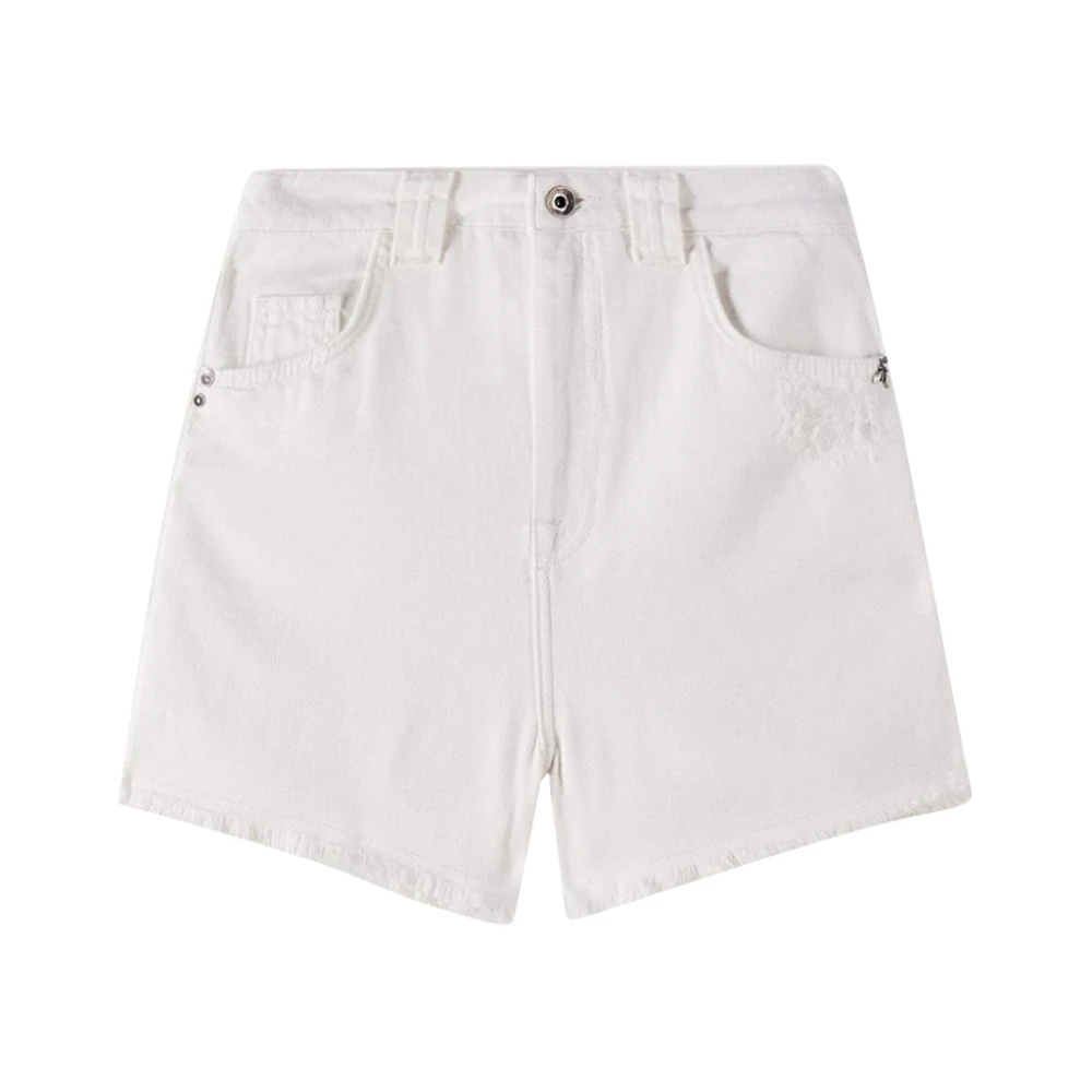 Patrizia Pepe Women's White Denim Shorts, W32, Denim Shorts