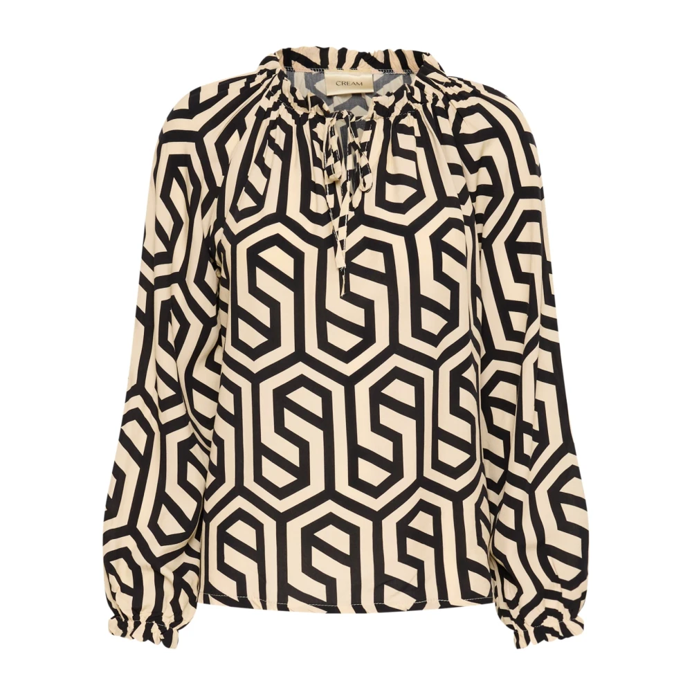 Cream Multicolor Crastra Blouse - Female - Blouses - L/Xl - Blouses & Shirts