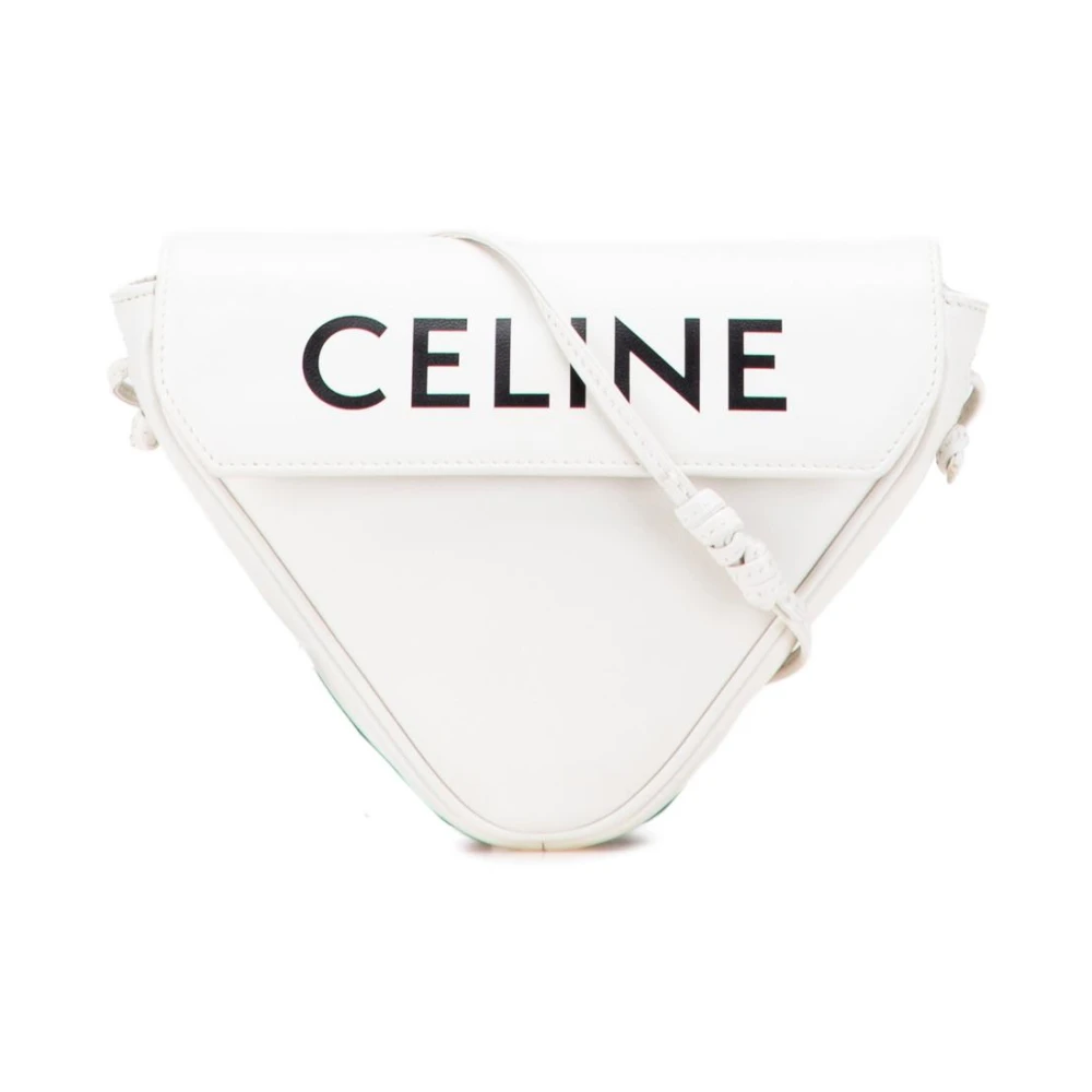 Celine Vintage Women's White Vintage Cross Body Bags, One Size, Pre-Owned Crossbody Bag