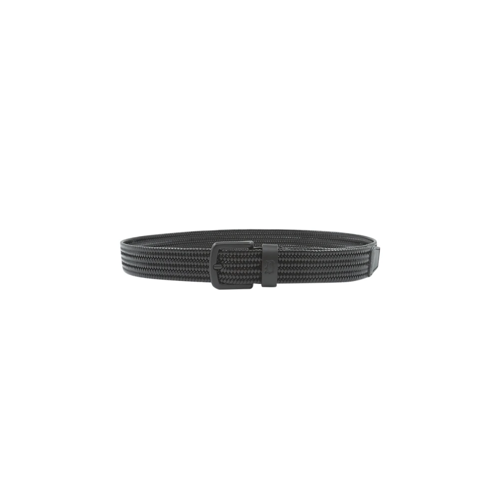 Dondup Zwarte leren riem met D-logo Black Heren