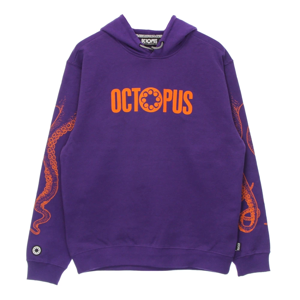 Octopus Paarse lichtgewicht hoodie met omlijnd logo Purple Heren
