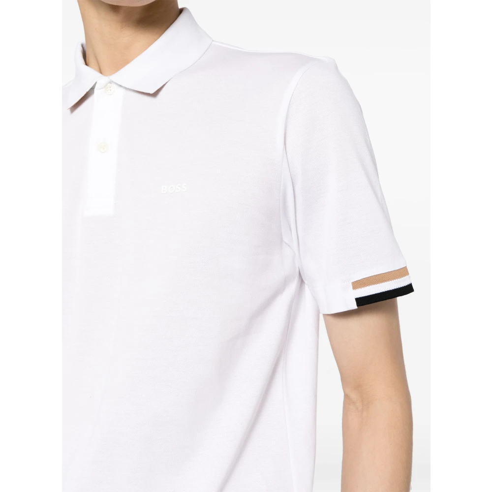 Hugo Boss Wit Jersey Shirt voor Mannen White Heren