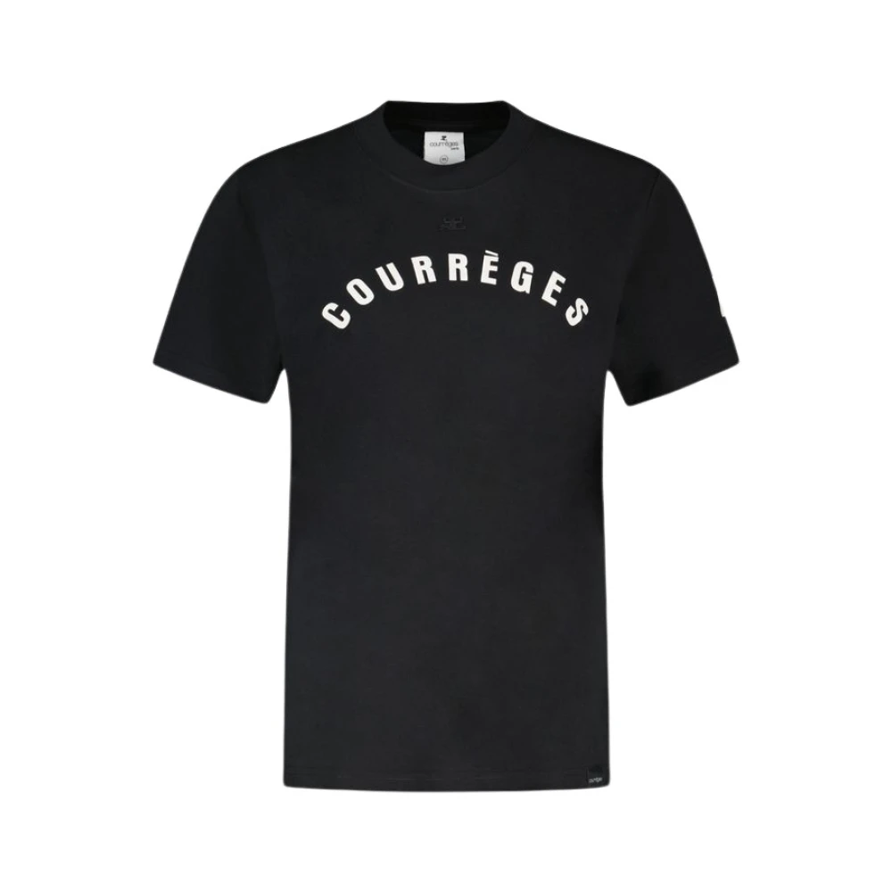 Courrèges Svart Bomulls AC Straight T-shirt Black, Dam