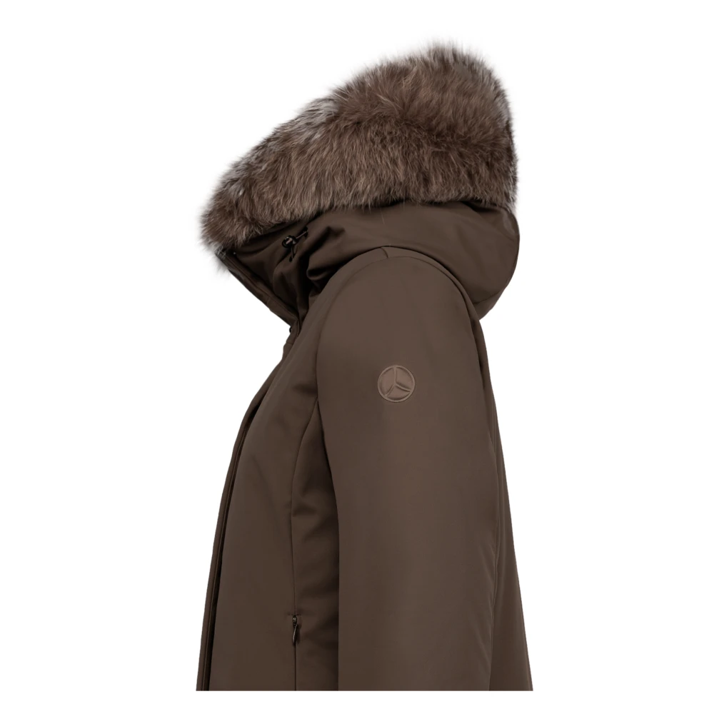 People of Shibuya Technische parka met afneembare bontcapuchon Brown Dames