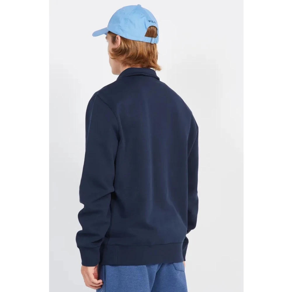 Polo Ralph Lauren Navy Sweatshirt met Hoge Kraag Blue Heren