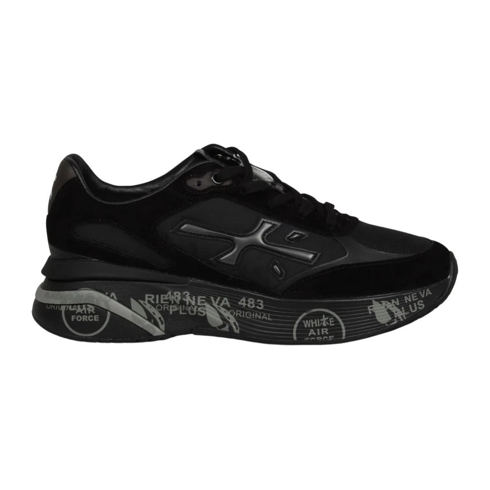 Premiata Mesh en Suède Sneakers Black Heren