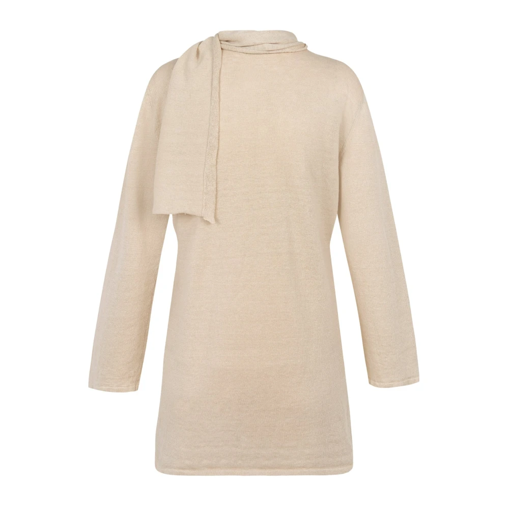 Cortana Botanica top omhullend in rauwe linnensteek Beige Dames