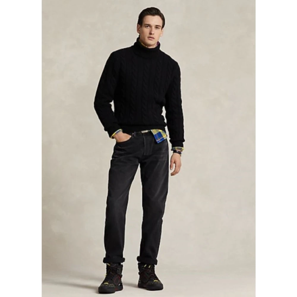 Polo Ralph Lauren Gebreide Coltrui met Twists Black Heren