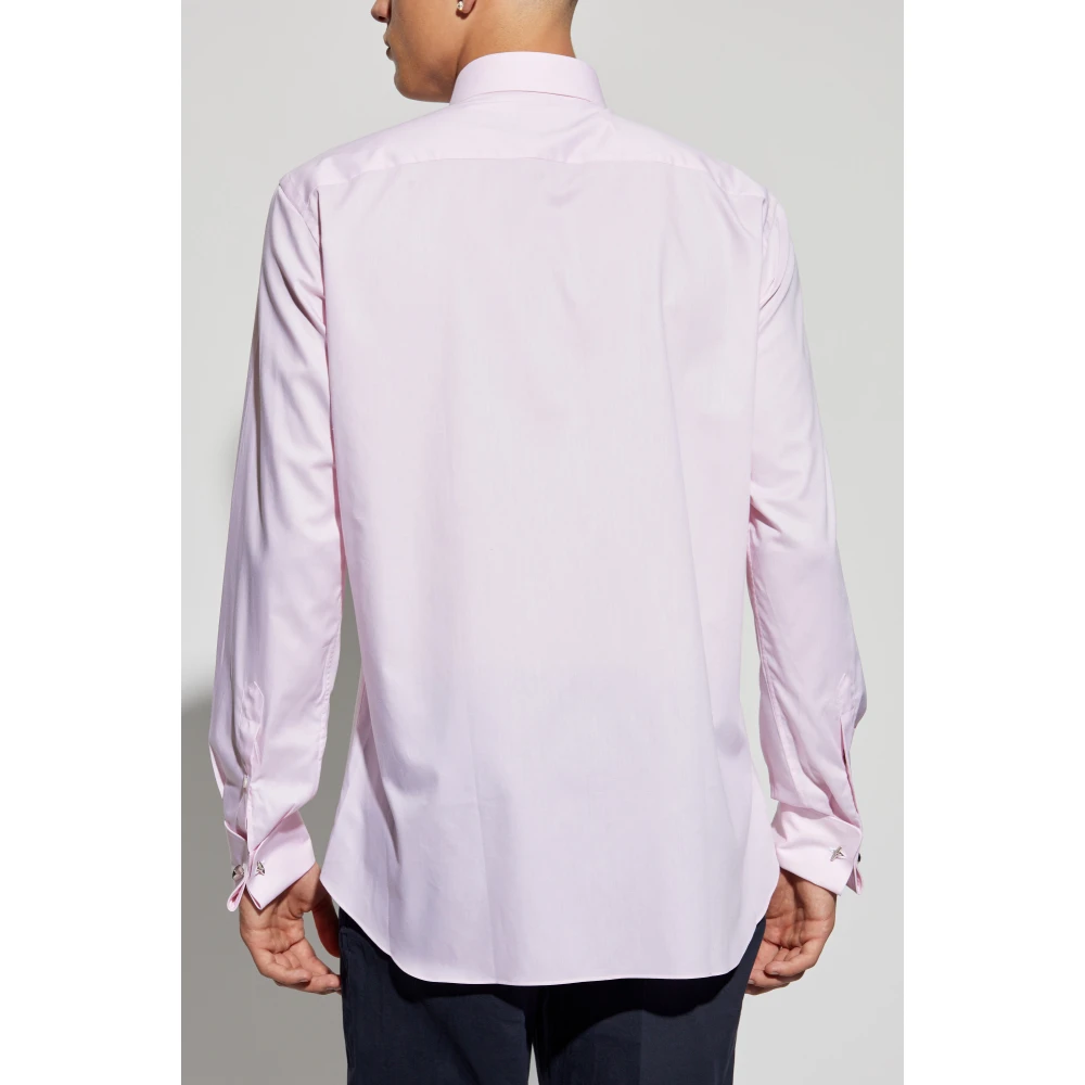 Brioni Katoenen overhemd Pink Heren
