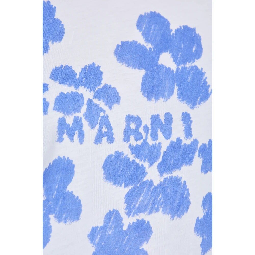 Marni T-shirt met bloemenmotief White Dames