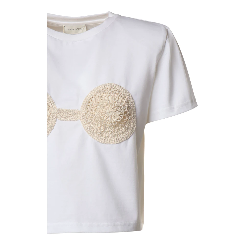 Magda Butrym Witte Gehaakte Bustier T-shirt White Dames