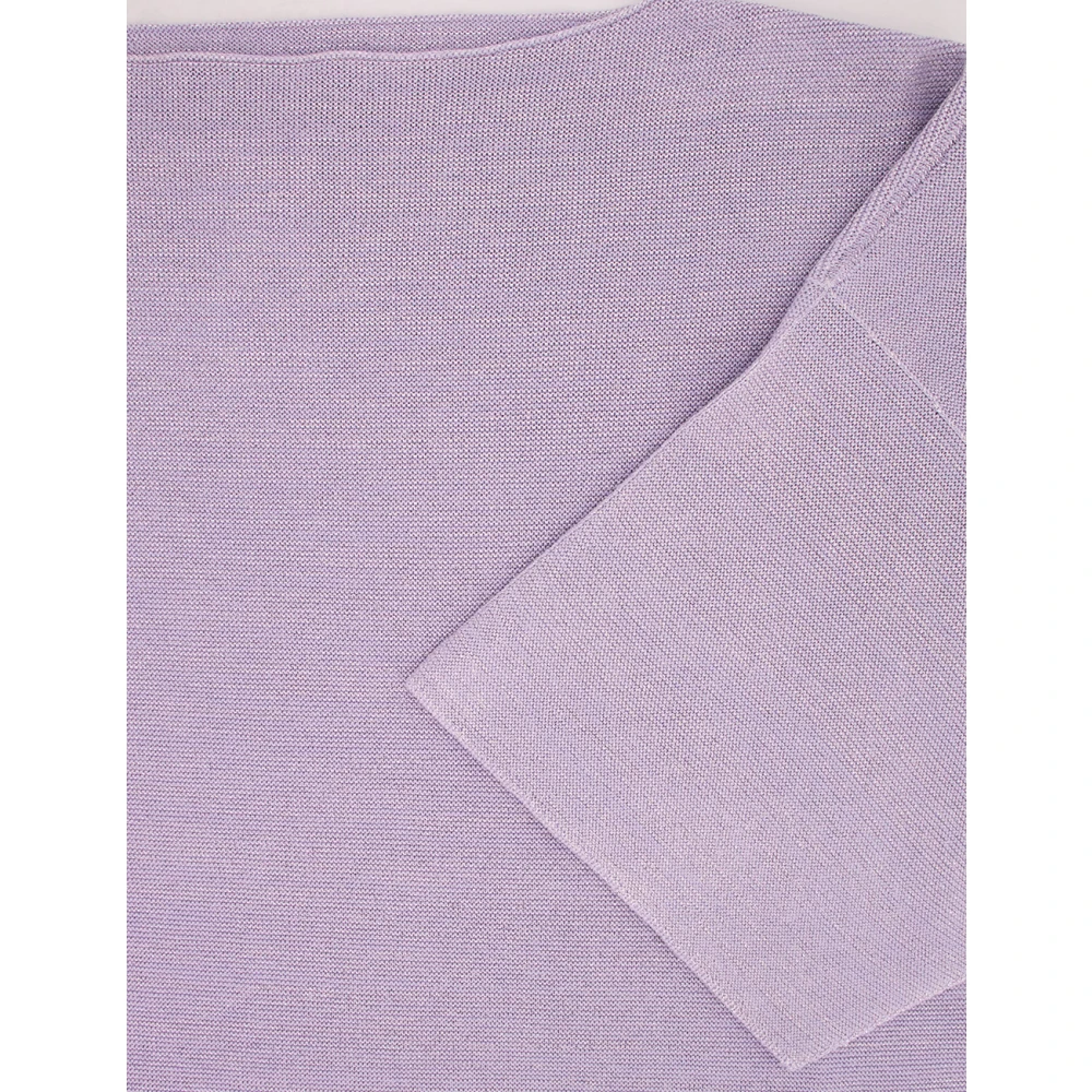 Fabiana Filippi Stijlvolle Gebreide Boothals Trui Purple Dames