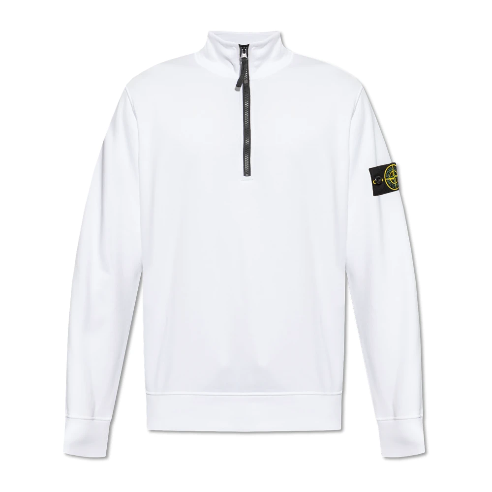 Stone Island White Sweatshirt With Logo - Male - Sweatshirts - 2XL - Sweatshirts & Hoodies