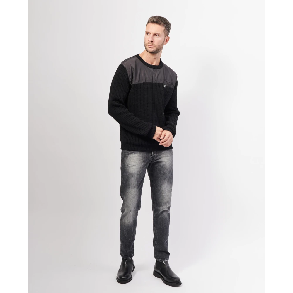 Hugo Boss Zwarte Crewneck Sweater met Logo Black Heren