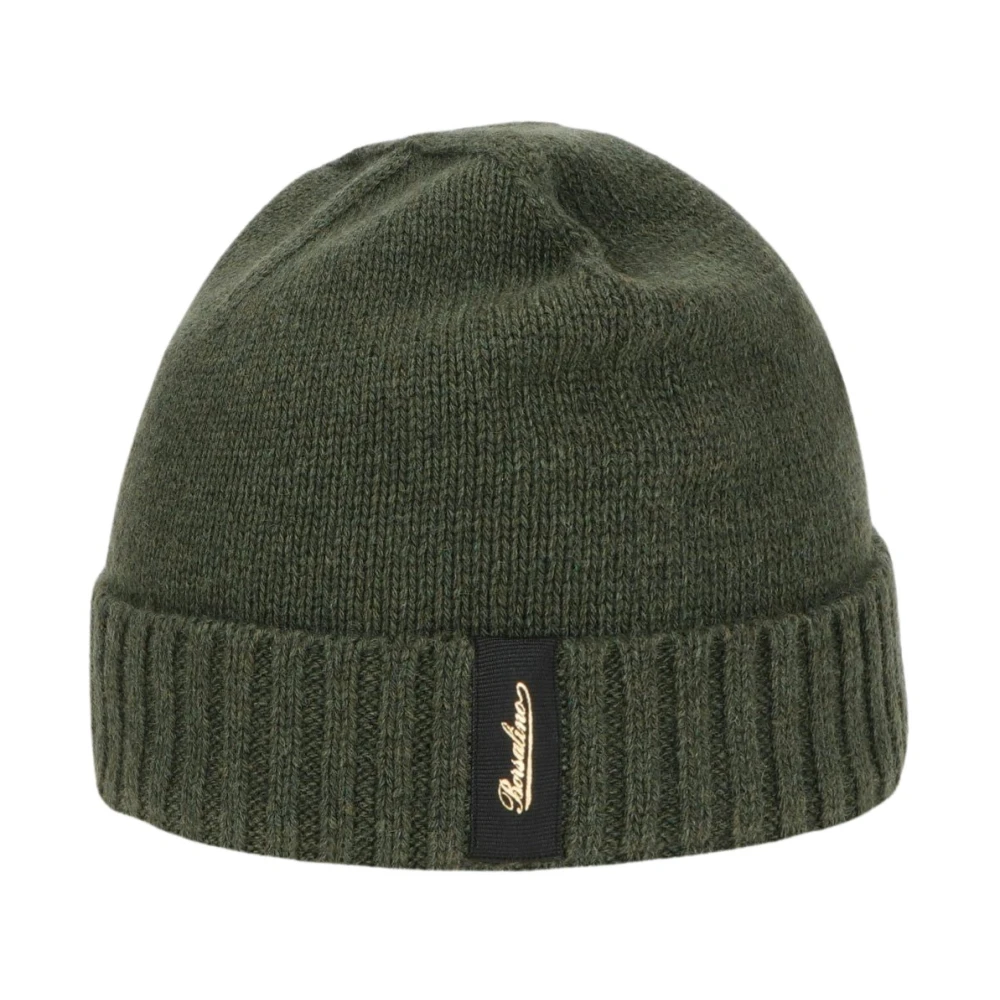Borsalino Zachte Eco Cashmere Geribbelde Beanie Green Unisex
