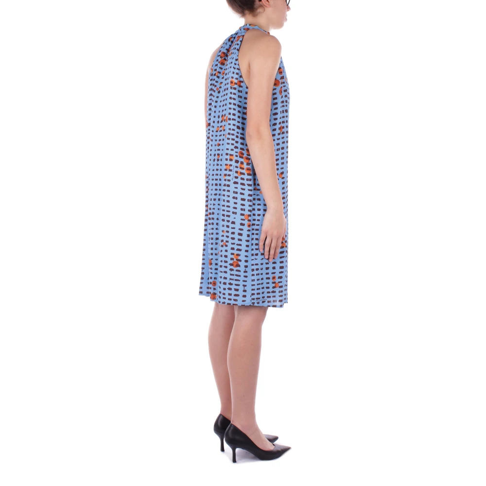 Manila Grace Lichtblauwe Jurk met Strikbandjes Blue Dames