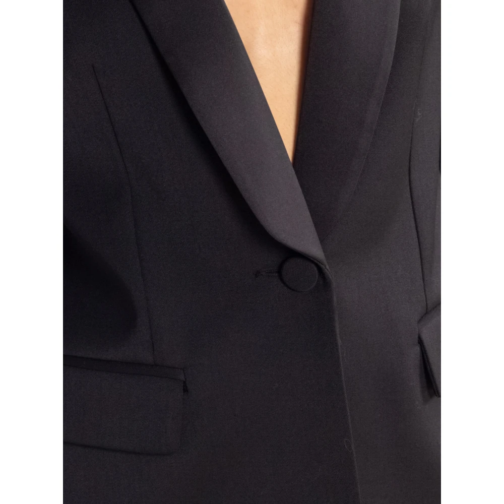 Semicouture Zwarte Mariasole Shawl-Kraag Jas Black Dames