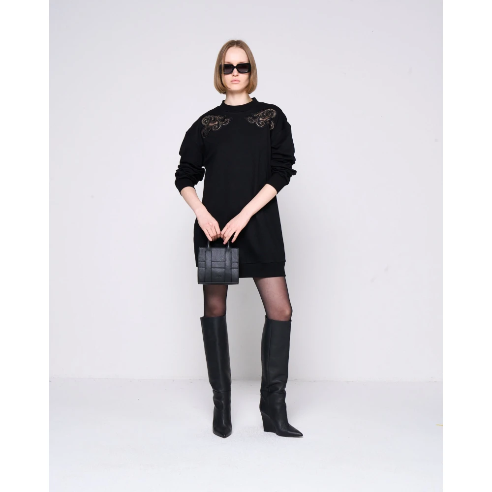 Silvian Heach Zachte Stofjurk met Decoratieve Details Black Dames
