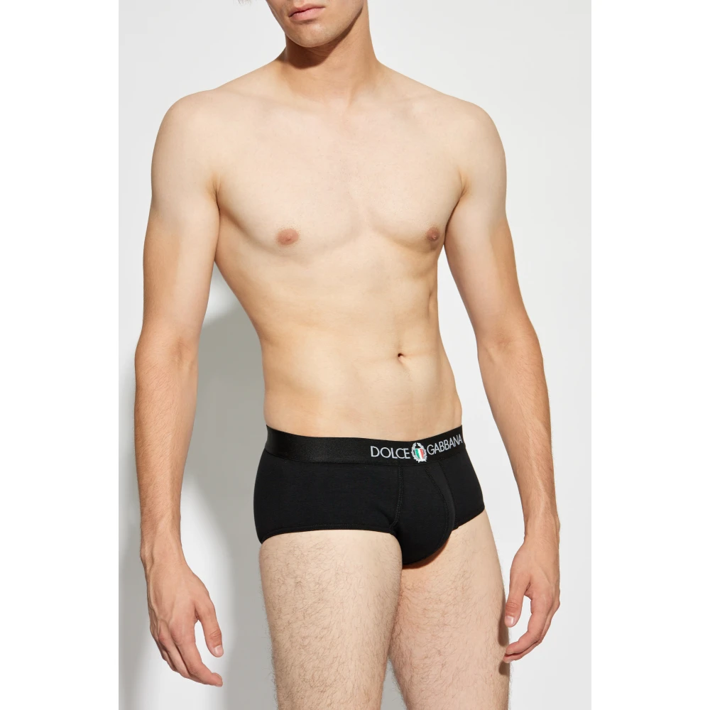 Dolce & Gabbana Katoenen slips Black Heren