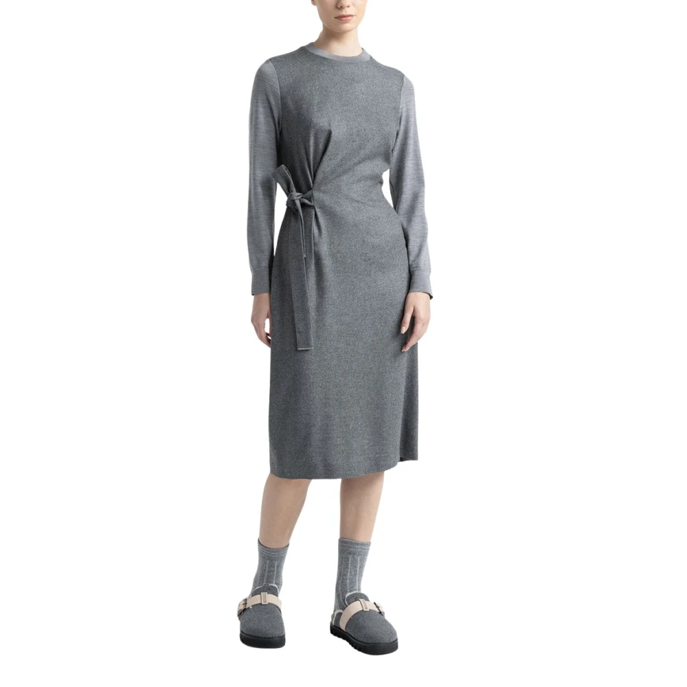 PESERICO Viscose en wol flanellen midi-jurk Gray Dames
