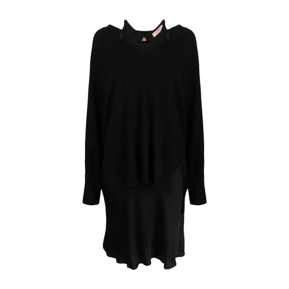Twinset Women's Black Elegant Midi Dress - Midi Dresses - Xs - Dresses