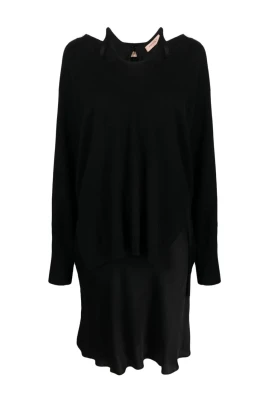 Elegant Svart Midi Klänning
