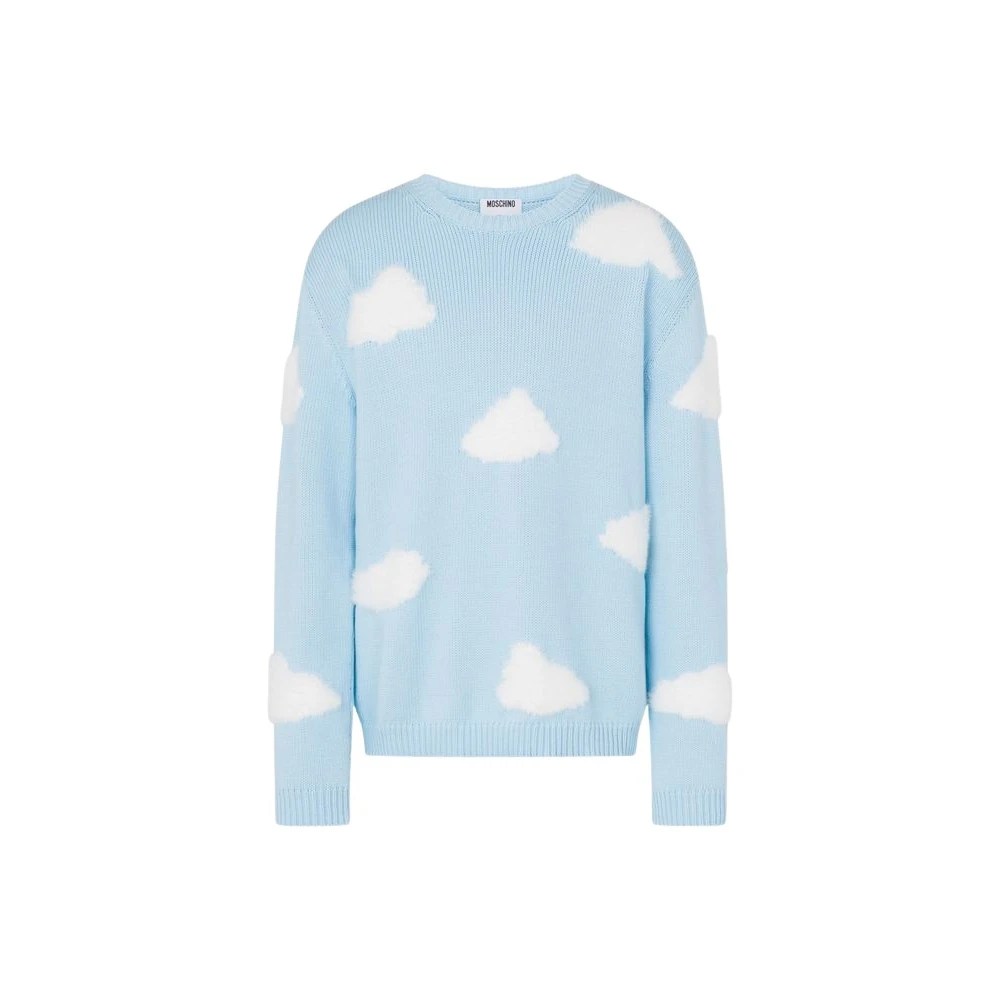 Moschino Men's Blue Cotton Blend Pullover Archive Cloud