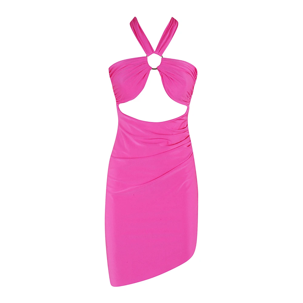 Amen Lycra Jurk met Metalen Ring Pink Dames
