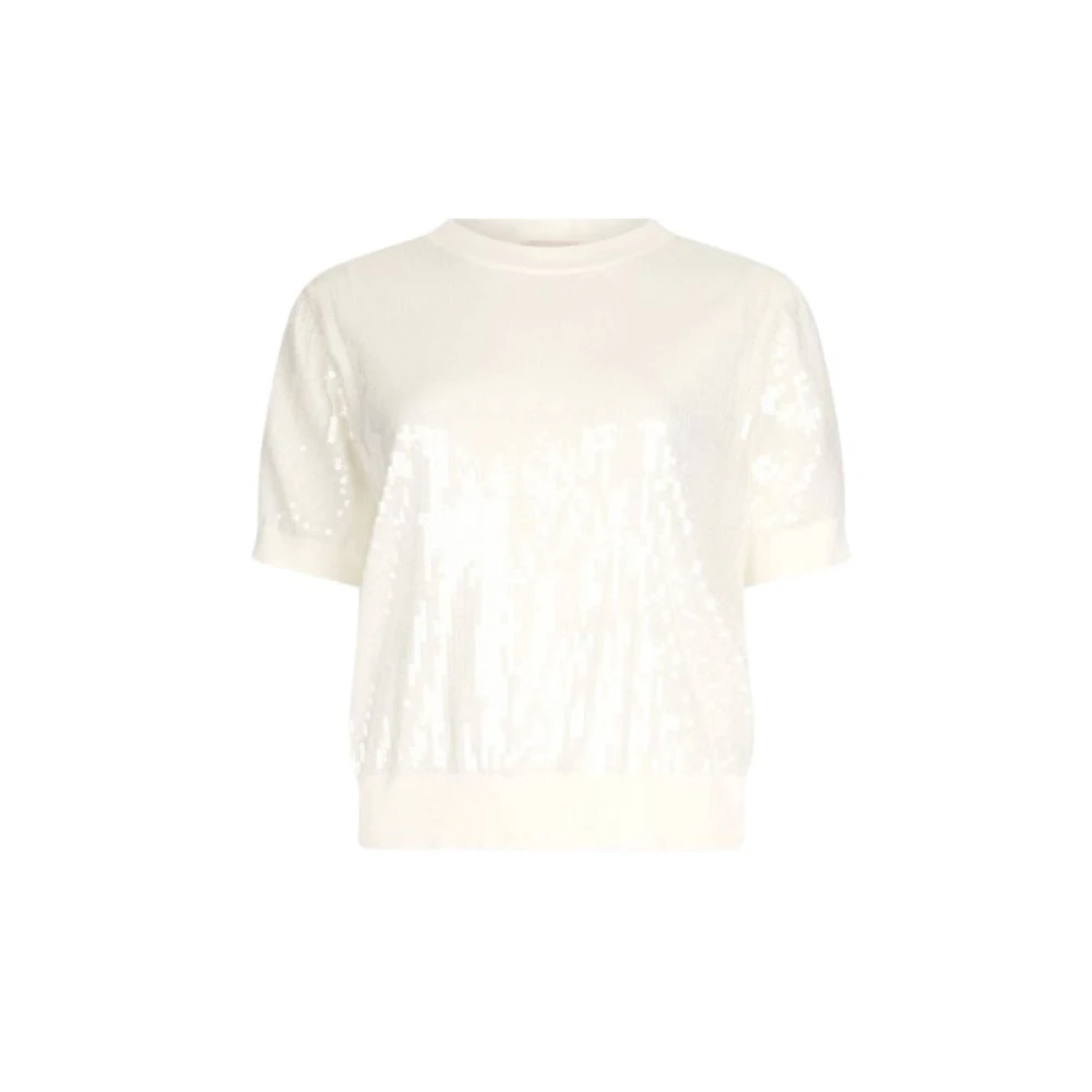 Liu Jo Femme Blanc Tops, Taille: 40 Fr Top À Sequins
