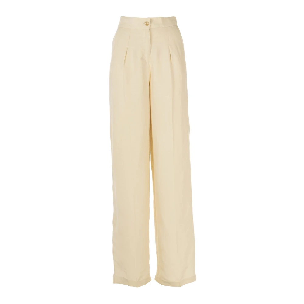 Pinko Witte Palazzo Broek Zomer Fluid Crepe White Dames