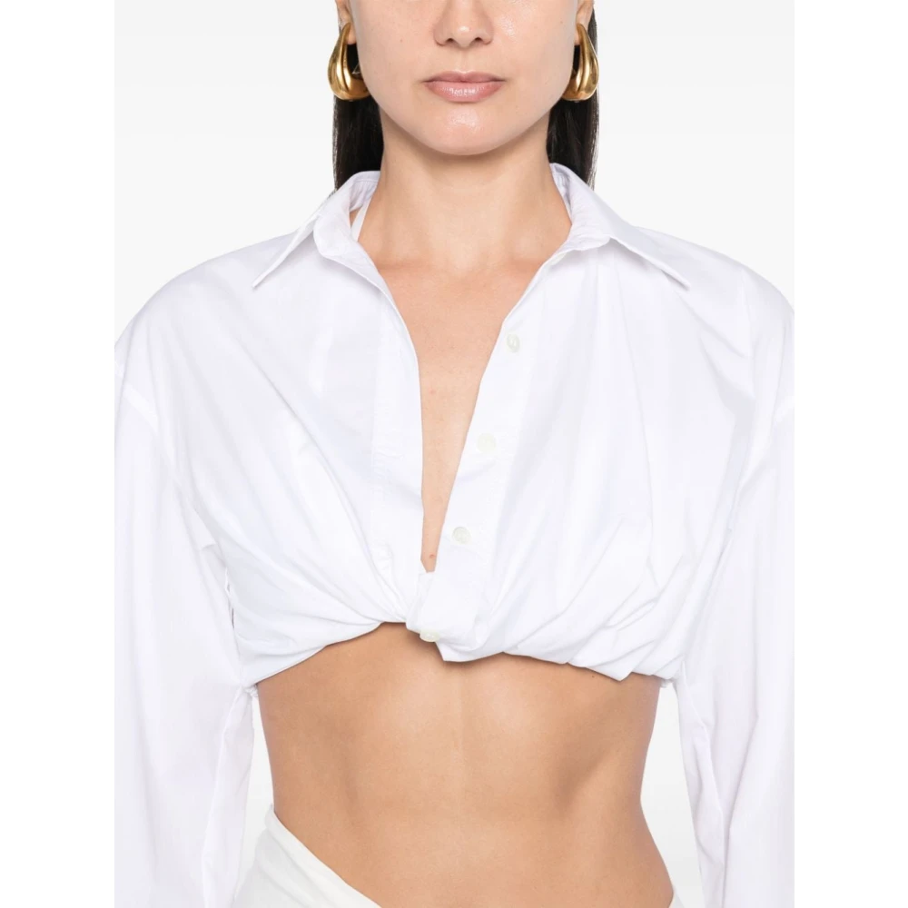 Jacquemus Witte Cut-Out Overhemd White Dames