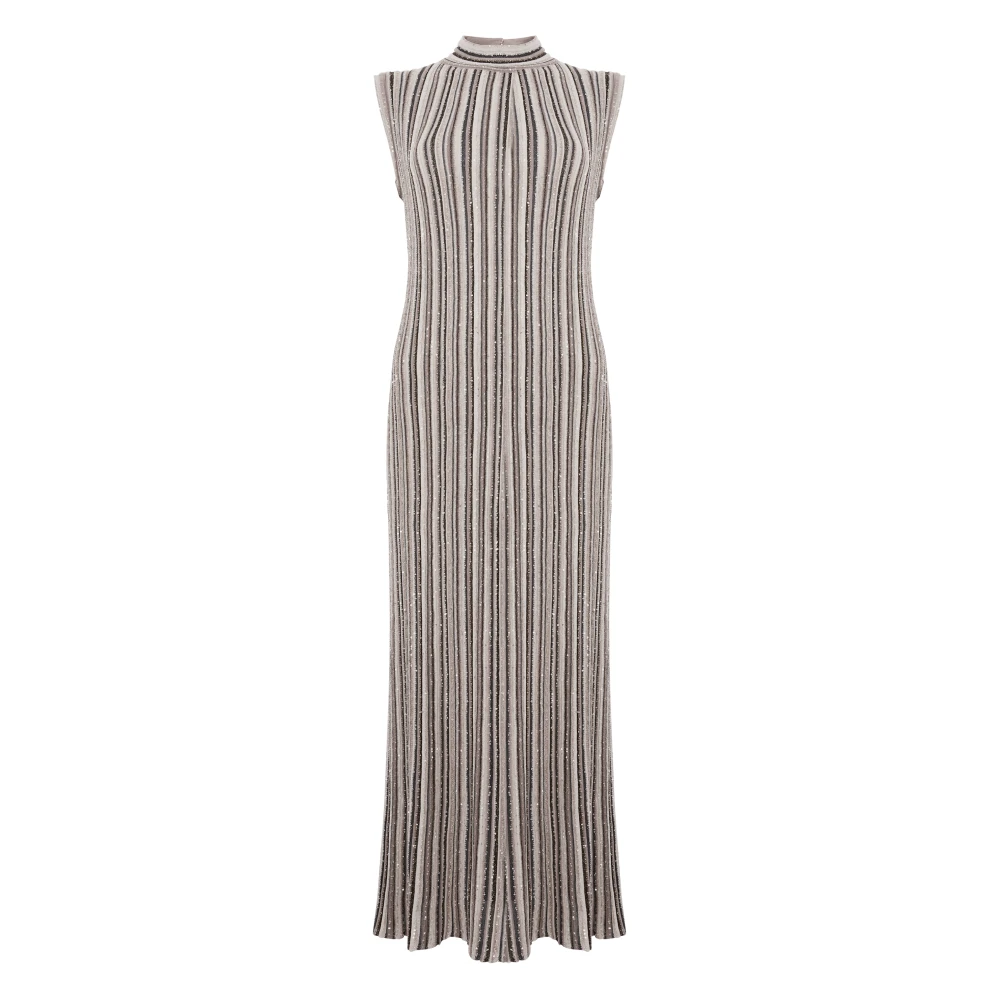 D.Exterior Gestreepte Wollen Jurk Zwart Wit Vrouwen Multicolor Dames