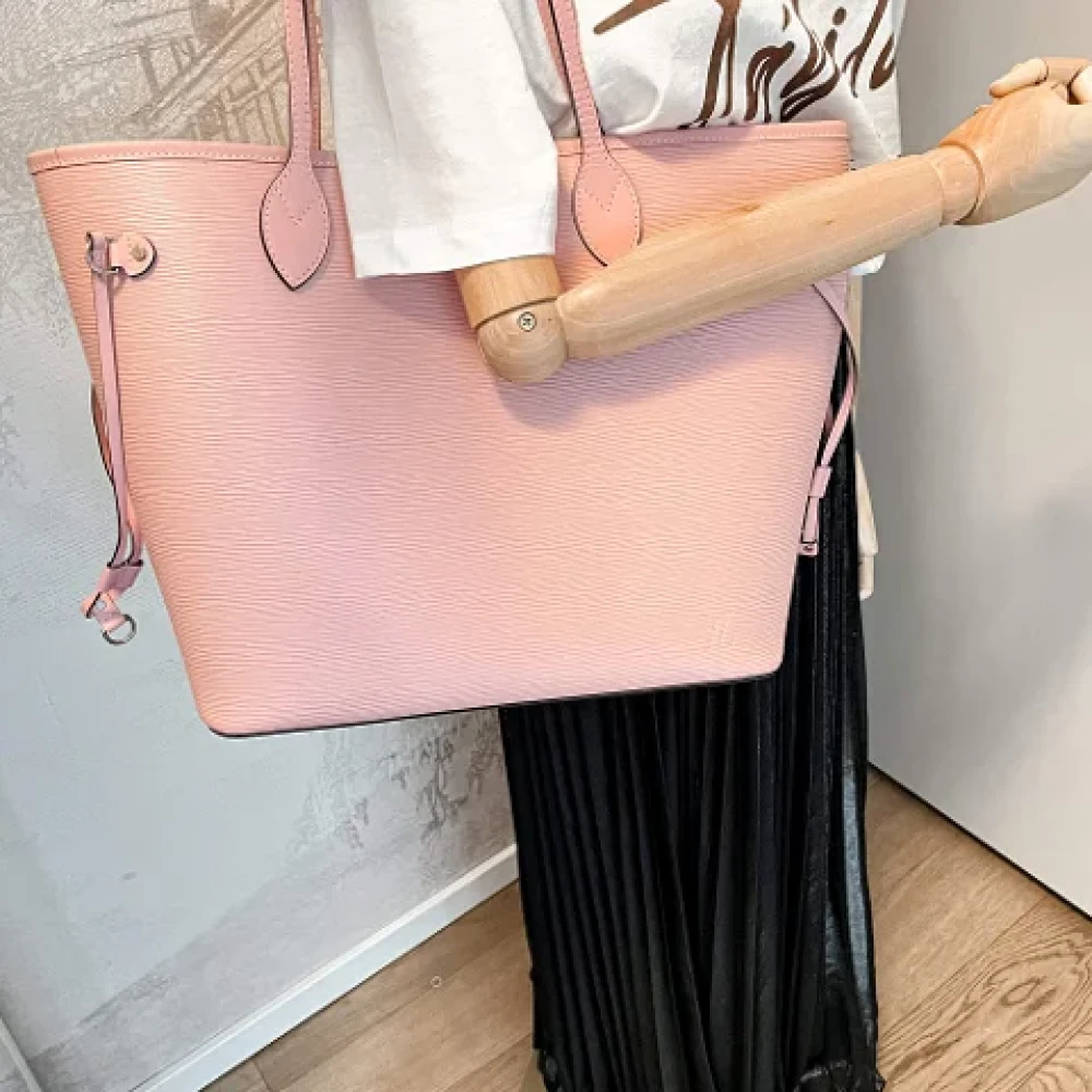 Louis Vuitton Vintage Elegante Roze Leren Neverfull MM Pink Dames
