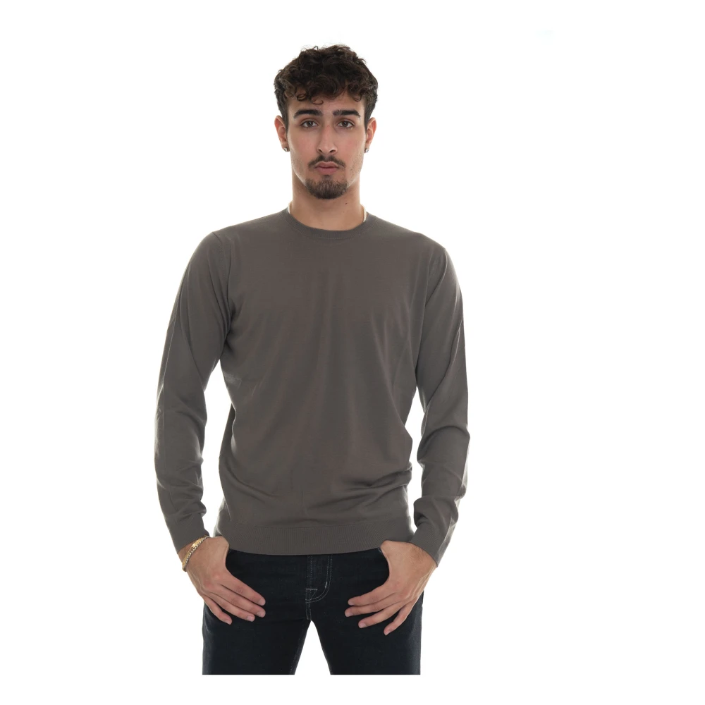Hindustrie Merino Wol Slim Fit Pullover Gray Heren