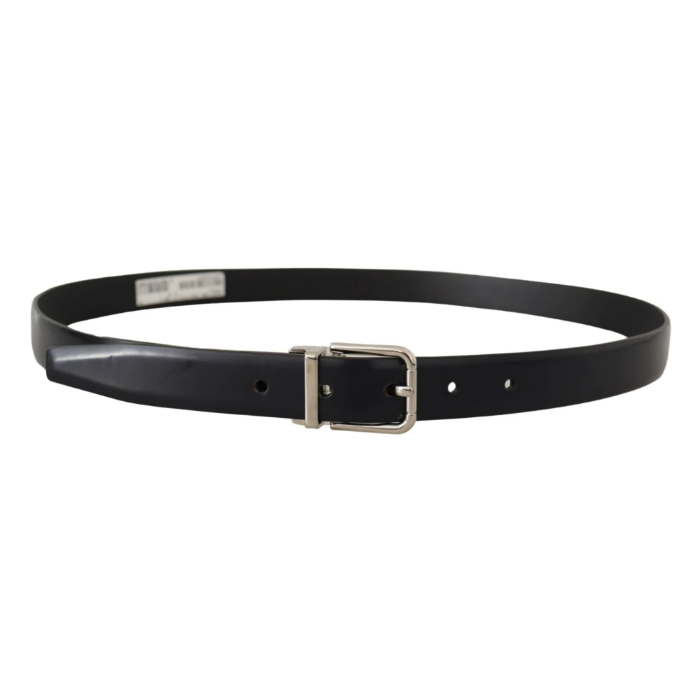 Dolce & Gabbana Zwart Kalfsleren Klassiek Logo Riem Black Heren