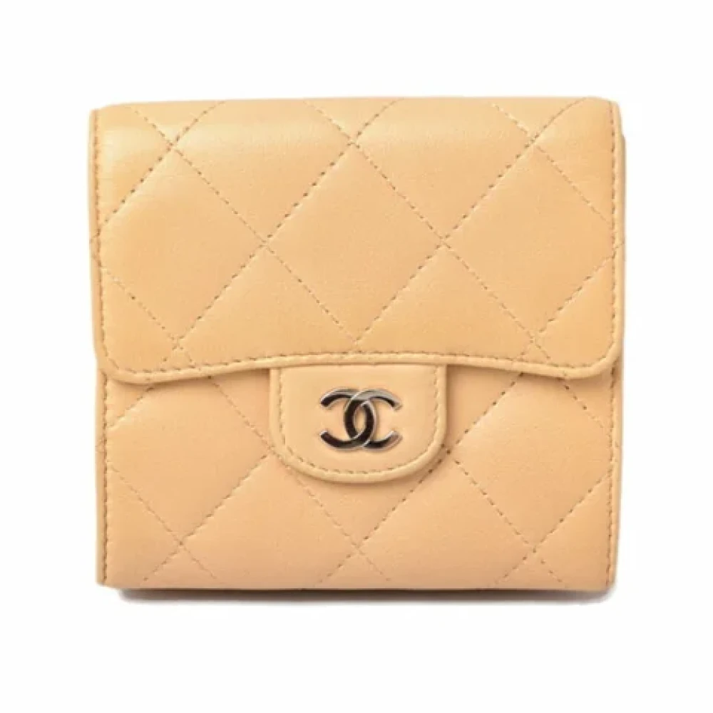 Chanel Vintage Pre-owned Leather wallets Beige Dames