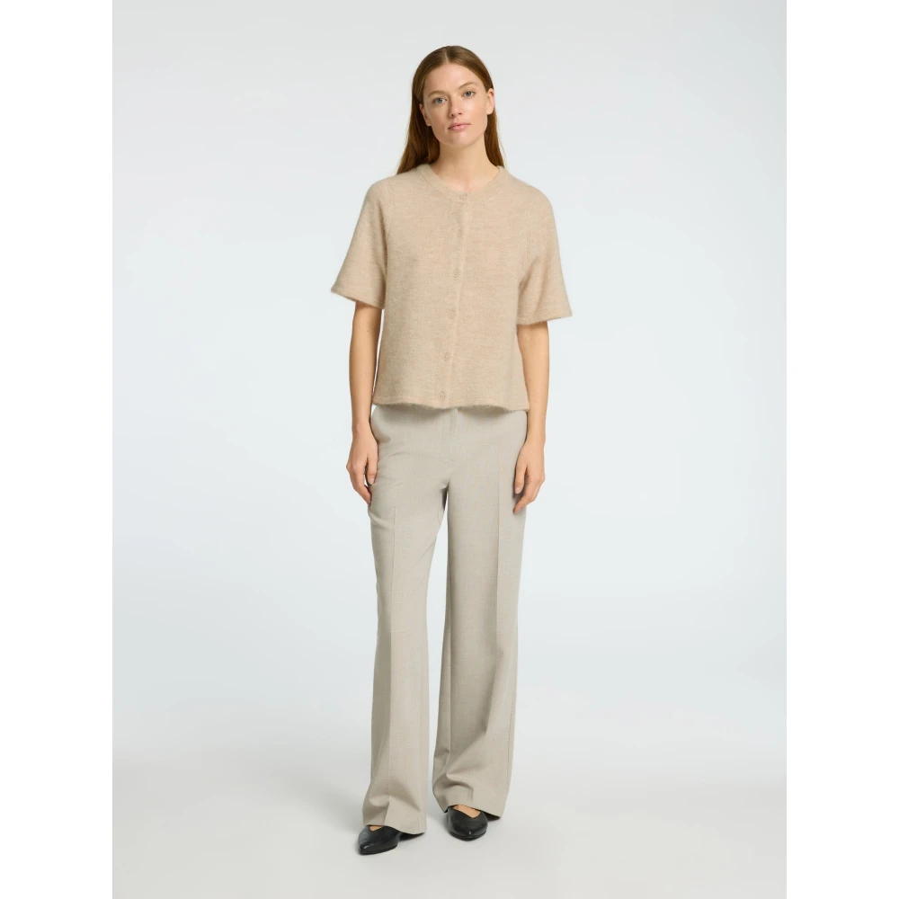 Selected Femme Birch Melange Knit Cardigan Beige Dames