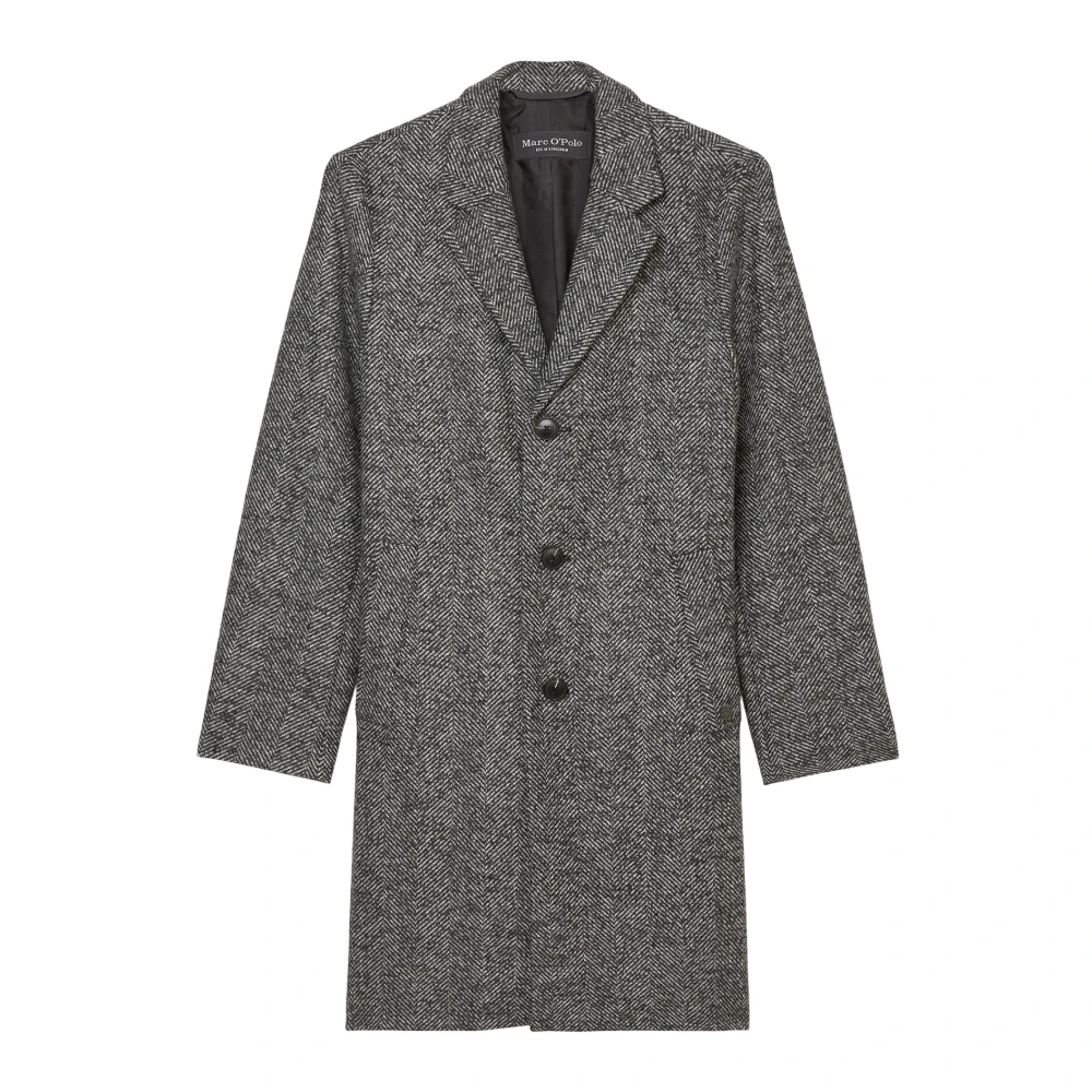 Marc O'Polo Herringbone coat regular Gray Heren