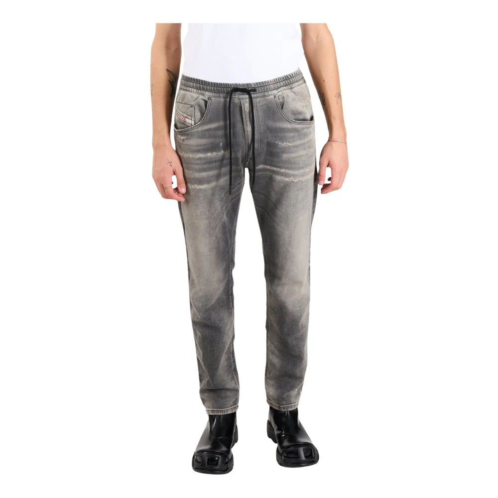 Diesel Gescheurde en Gerepareerde Regular Fit Jeans Gray Heren
