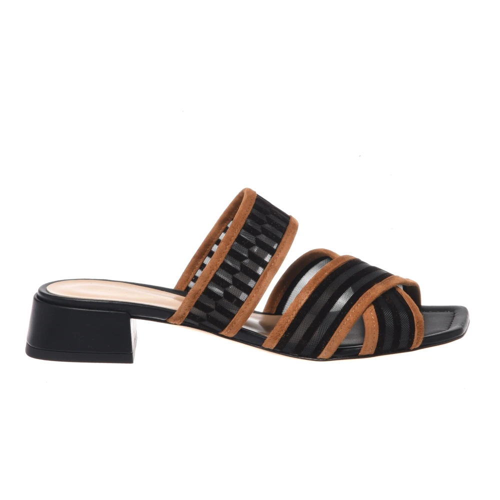 Baldinini Vrouw Zwart Schoenen Dames, 41 Eu, Suède, Mesh En Suède Muilezel
