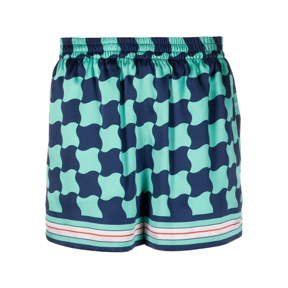 Casablanca Korte broek voor dames Bedrukte zijden shorts Blue Dames