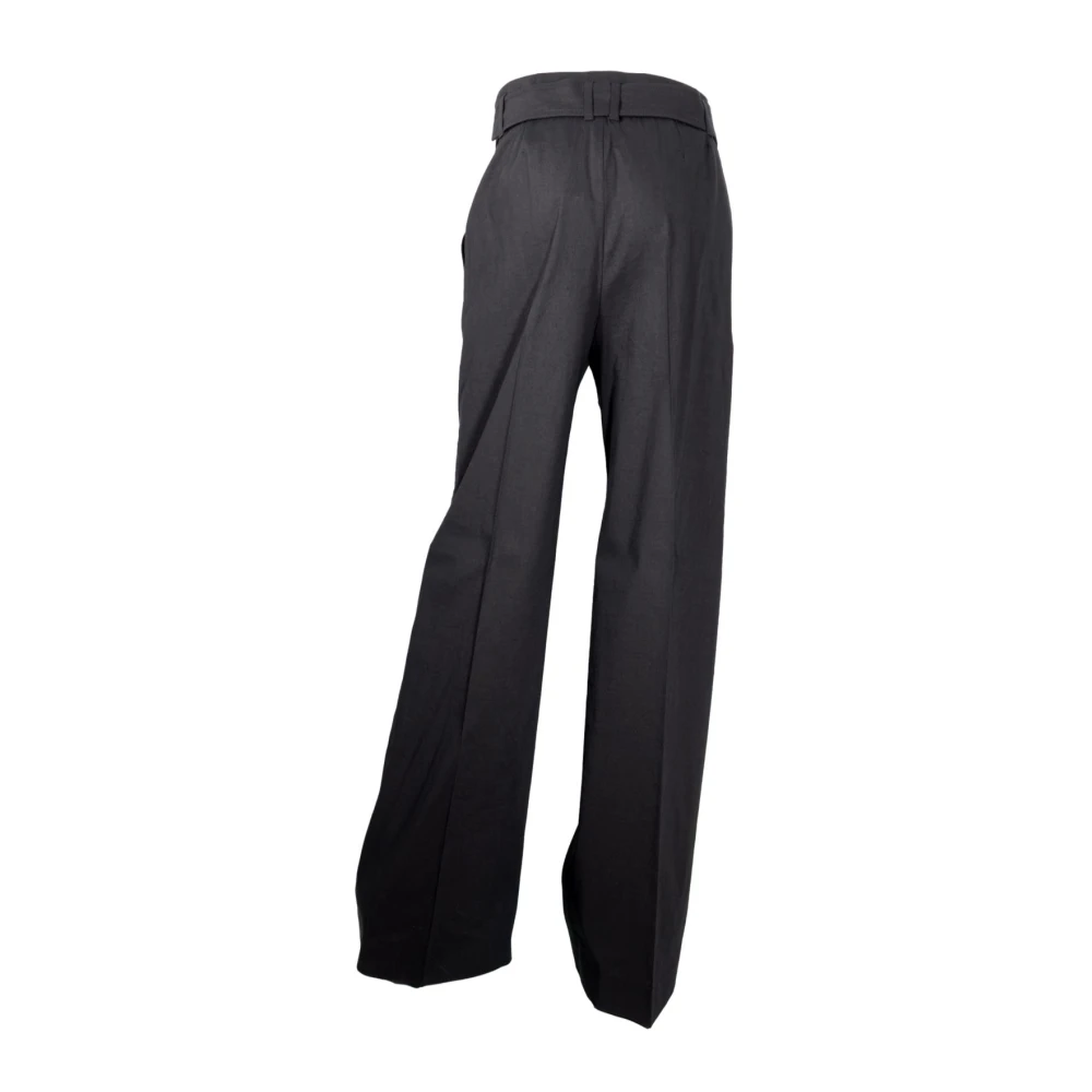 Hugo Boss Relaxed Fit Linnen Broek Tasena Zwart Black Dames