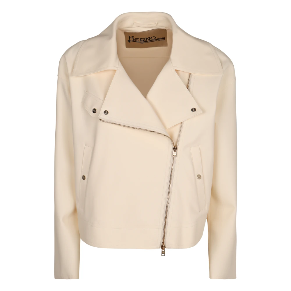Herno Asymmetrische Bikerjas White Dames