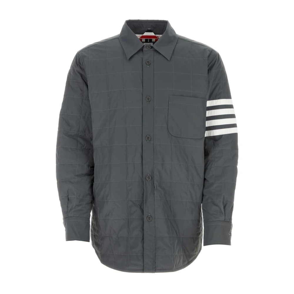 Thom Browne Stijlvolle Donkergrijze Donsjas Gray Heren