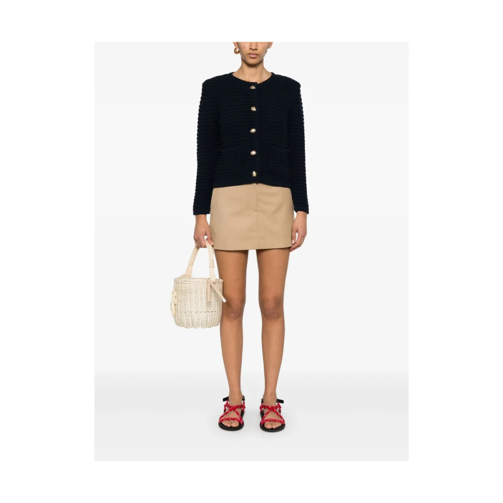 Dunst Beige Rok met Zakken en Knopen Beige Dames